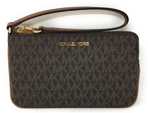 michael kors jet set travel wristlet mk brown red bedford|Amazon.com: Michael Kors Jet Set Wristlet.